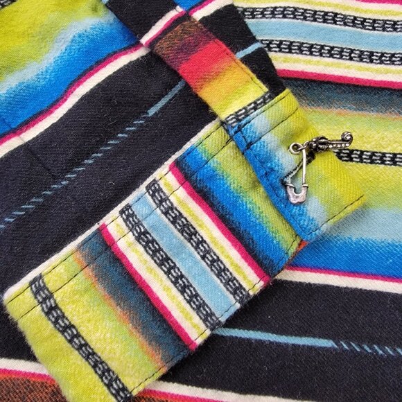 BDG Striped Button Down Shirt Womens Small Multicolor Cotton Southwest - Picture 4 of 11